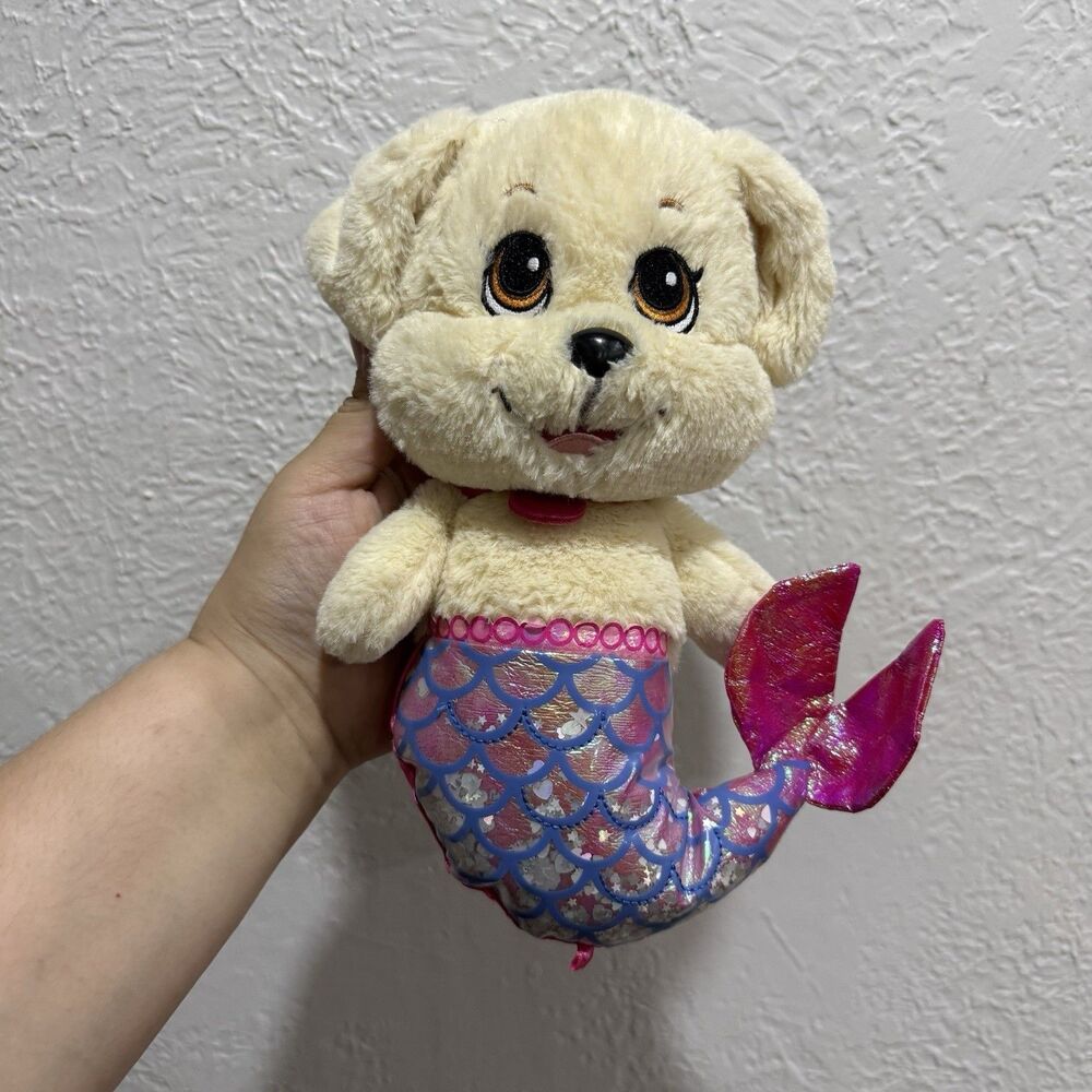 Barbie Dreamtopia Plush Mer Honey Mermaid Puppy Dog with Pink Glitter Tail